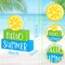 3 Pieces Summer Wooden Block Decor for Home Lemon Wooden Tiered Tray Block Decor Rustic Hello Summer Sign for Living Mantle Kitchen Table Party Decoration